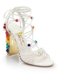 Salvatore Ferragamo Rainbow Leather Lace Up Gladiator Sandals