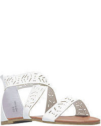 Wet Seal Tribal Perforated Cross Strap Sandals