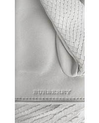 Burberry Zip Detail Python And Leather Gloves