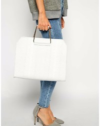 Asos Collection Leather Bag With Metal Handles