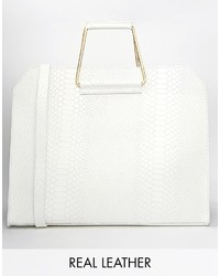 Asos Collection Leather Bag With Metal Handles