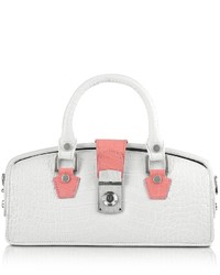 L.a.p.a. Ivory Croco Embossed Mini Doctor Bag