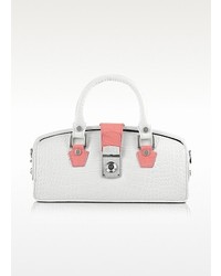 L.a.p.a. Ivory Croco Embossed Mini Doctor Bag