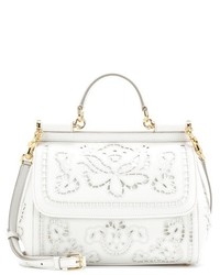 Dolce & Gabbana Sicily Medium Embroidered Leather Tote