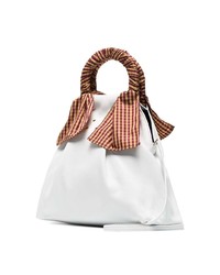 Trademark White Hazel Shopper Nappa Leather Shoulder Bag