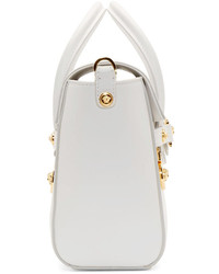 Versace White Leather Gold Medallion Shoulder Bag