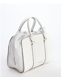 Burberry White Patent Leather Dinton Convertible Top Handle Bag