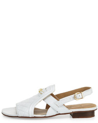 Neiman Marcus Bandele Quilted Leather Sandal White