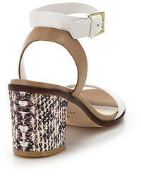 Cole Haan Cambon Leather Snake Embossed Leather Sandals