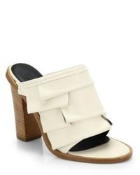 Tibi Chase Tiered Leather Mule Sandals