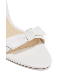 Alexandre Birman Clarita Bow Embellished Leather Sandals White