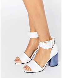 Asos Hold On Premium Leather Heeled Sandals