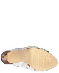 GUESS Ksy Cutout Leather Platform Sandal