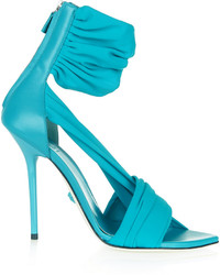 Versace Leather And Satin Jersey Sandals