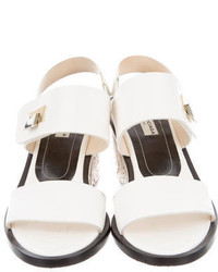 Balenciaga Leather Block Heel Sandals
