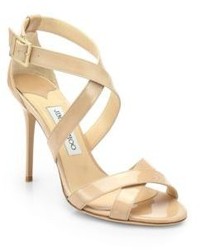 Jimmy Choo Lottie Patent Leather Crisscross Sandals