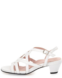 Taryn Rose Oma Strappy Leather Sandal White