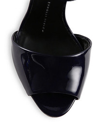 Giuseppe Zanotti Patent Leather Logo Ankle Strap Sandals
