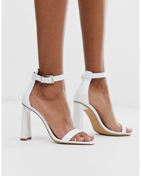 Public Desire Roxy White Barely There Sandals