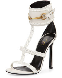 Gucci Ursula Braided Leather Sandal White