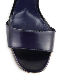Prada Wooden Heeled Leather Sandals
