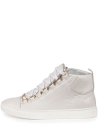Balenciaga Arena Leather High Top Sneaker White