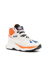MSGM Colour Block High Top Sneakers