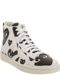 Comme des Garcons Comme Des Garons Play Pro Leather High Top Sneakers White