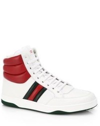 Gucci Contrast Padded Leather High Top Sneakers