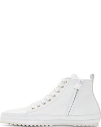 CNC Costume National Costume National White Leather High Top Sneakers