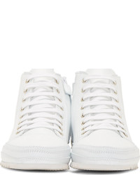 CNC Costume National Costume National White Leather High Top Sneakers