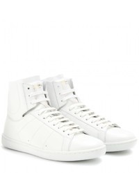 Saint Laurent Court Classic Leather High Top Sneakers