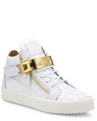 Giuseppe Zanotti Embossed Leather High Top Sneakers