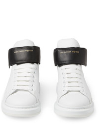 Alexander McQueen Exaggerated Sole Leather High Top Sneakers