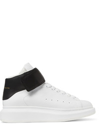 Alexander McQueen Exaggerated Sole Leather High Top Sneakers