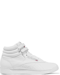 Reebok Freestyle Leather High Top Sneakers White