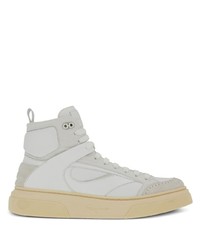 Ferragamo Gancini Panelled Design Hi Top Sneakers