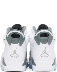 NIKE JORDAN Gray White Air Jordan 6 Retro Sneakers