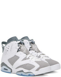 NIKE JORDAN Gray White Air Jordan 6 Retro Sneakers