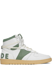Rhude Green White Rhecess Hi Sneakers