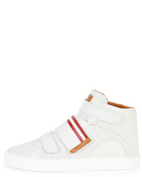 Bally Herick Perforated Leather High Top Sneaker White