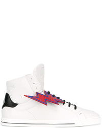 Fendi High Top Lightning Bolt Sneakers