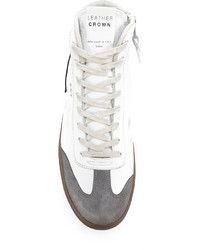Leather Crown High Top Sneakers