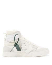 Off-White High Top Vulcanized Leather Cream White