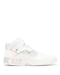 Ea7 Emporio Armani Iridescent Effect High Top Sneakers