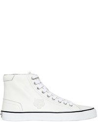 Kenzo Tiger Patch Leather High Top Sneakers