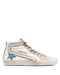 Golden Goose Leather Distressed High Top Sneakers