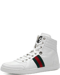Gucci Leather High Top Sneaker White