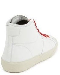 Saint Laurent Leather High Top Sneakers