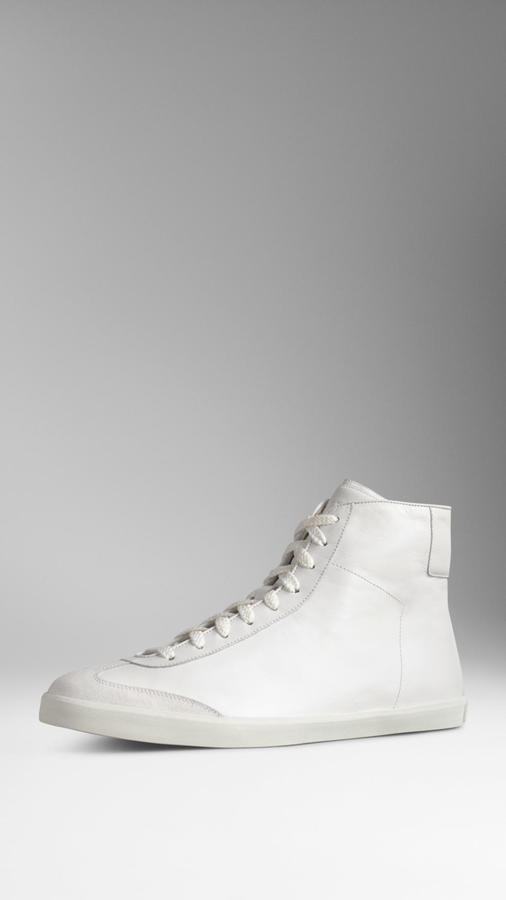 white leather high tops
